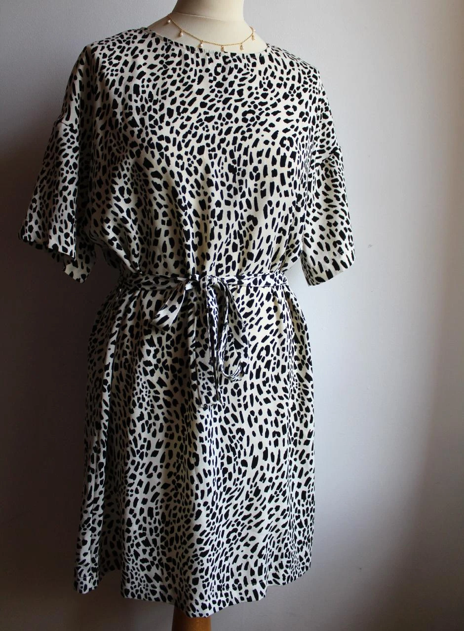 Robe Primark imprimé tacheté crème et noir – photo 4